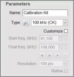 Parâmetros do Calibration Kit