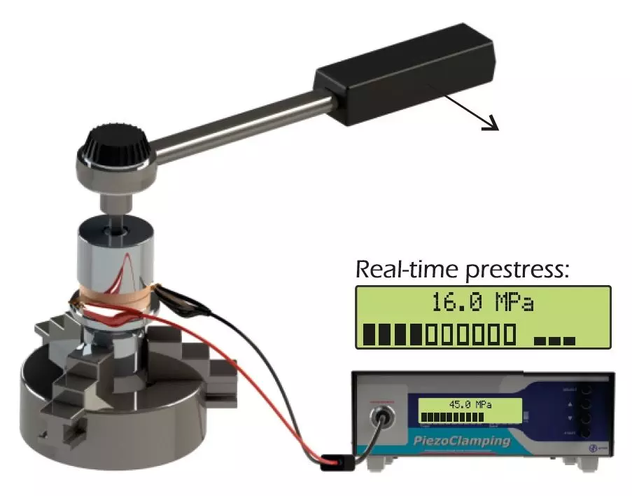 Prestress real time measurement by PiezoClamping during a converter assembly.