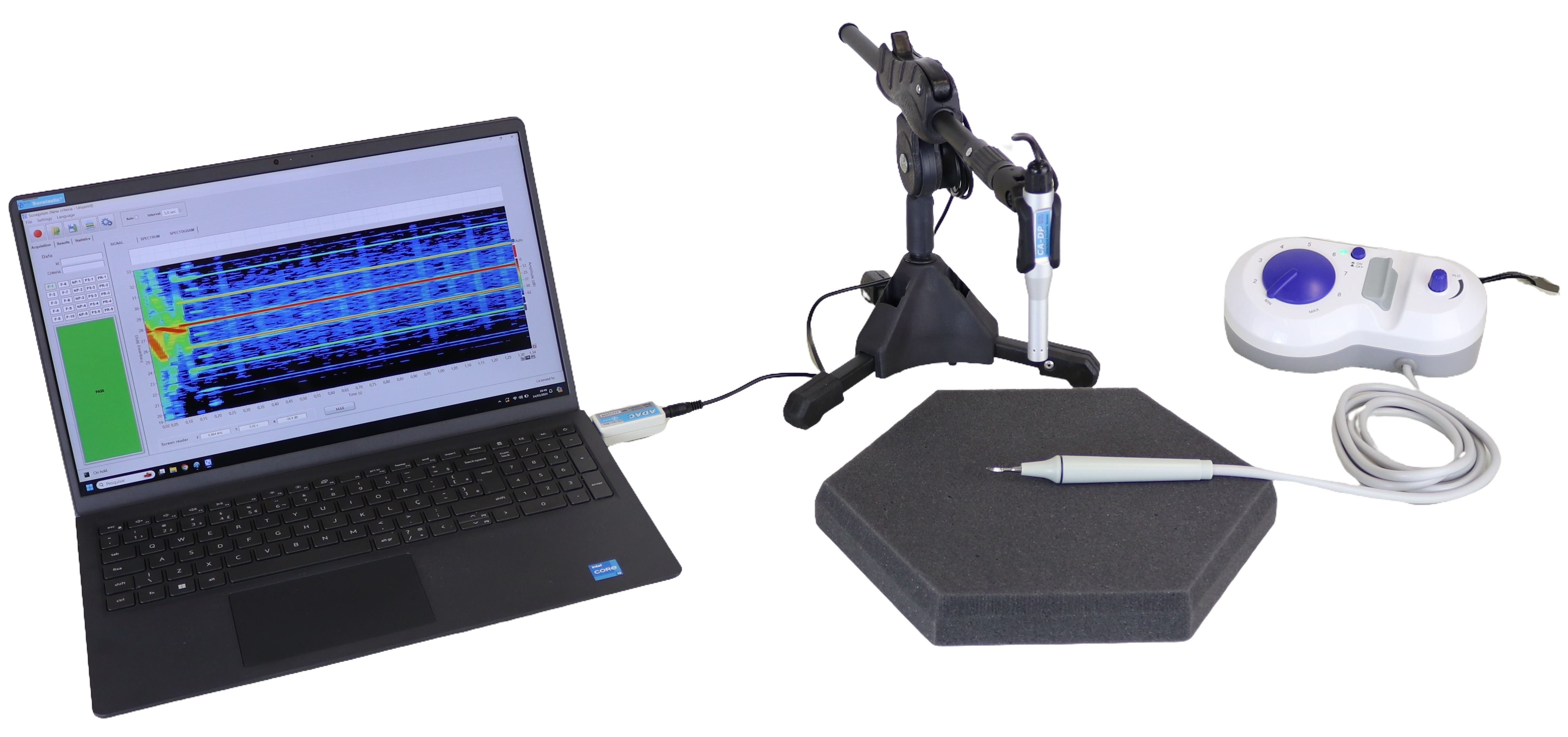 Arranque de equipo médico-odontológico ultrasónico analizado con el Software Soneteste